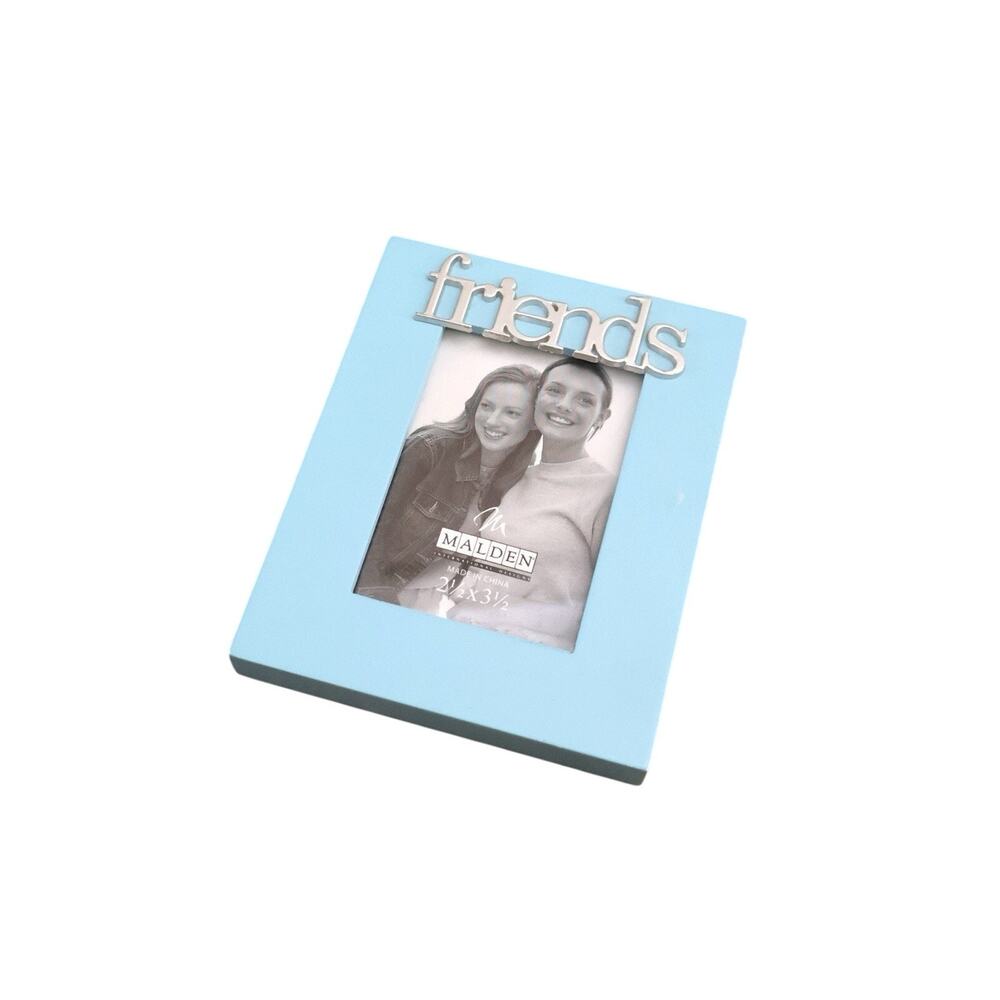 Vintage Malden International Friends Blue Photo Picture Frame 2.5x3.5 Novelty